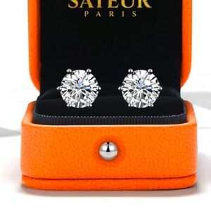 Satéur Destinée Earrings 5 Ct. Total Wt~ Lab created cz gemstones~New Orig. Box
